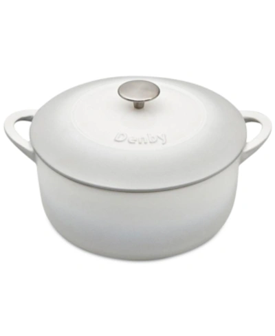 Shop Denby Natural Canvas Cast Iron 4.25 Qt. Round Covered Casserole In Cream