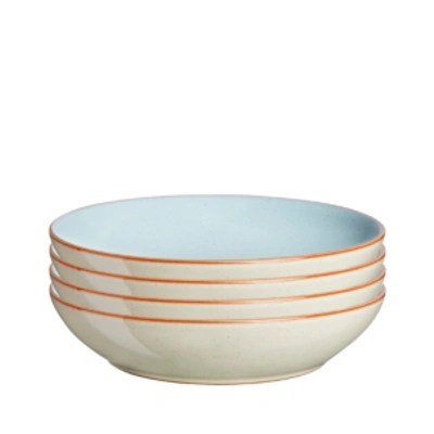 Denby Heritage Pavilion Set Of 4 Pasta Bowls In Blue