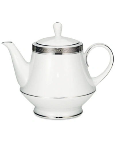 Noritake Crestwood Platinum Teapot In Class Slvr