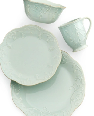 Lenox French Perle Bead Ice Blue Square 4 Piece Place Setting In Ice Blue