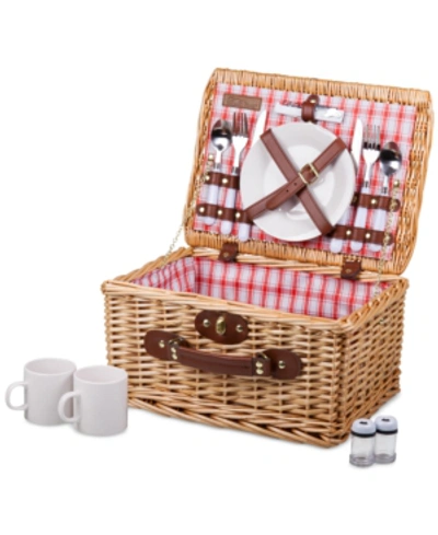 Shop Picnic Time Plaid Red Catalina Picnic Basket In Red Plaid