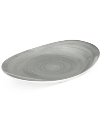 Shop Mikasa Savona Grey Oval Platter