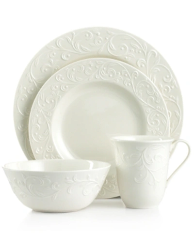 Lenox Dinnerware, French Perle Bead White 4-piece Place Setting