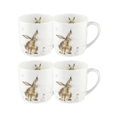 Royal Worcester Wrendale Rabbit Mug "good Hare Day" In White