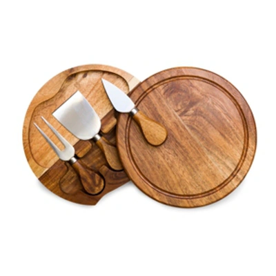 Shop Picnic Time Toscana By  Acacia Brie Cheese Cutting Board & Tools Set In Brown