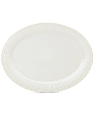 Shop Lenox French Perle Groove Collection 16" White Oval Platter