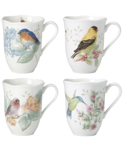 Lenox Butterfly Meadow Assorted Bird Flutter Mugs, Set Of 4 In Multi