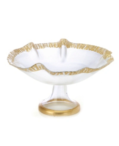Shop Classic Touch Footed Glass Bowl In Gold