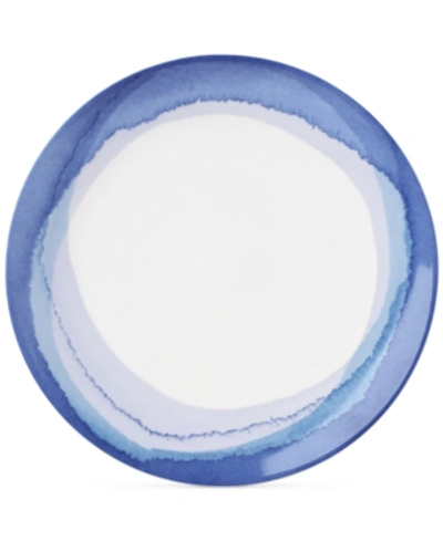 Shop Lenox Indigo Watercolor Stripe Collection Porcelain Accent/salad Plate, Created For Macy's In White