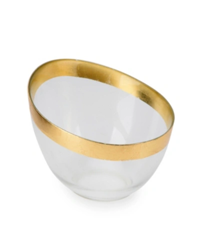 Shop Classic Touch Glass Candy Bowl In Gold