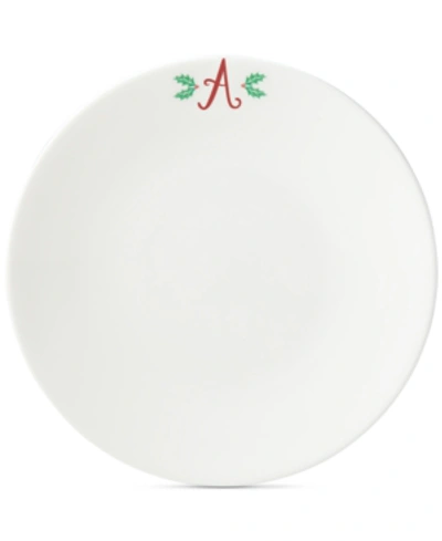 Shop Lenox Holiday Leaf Monogram Dinner Plate In A