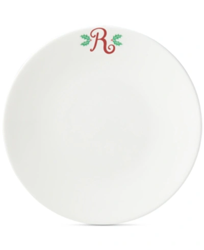Shop Lenox Holiday Leaf Monogram Dinner Plate In R