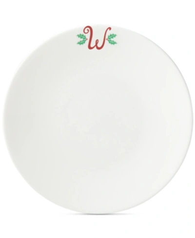 Shop Lenox Holiday Leaf Monogram Dinner Plate In W