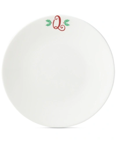 Shop Lenox Holiday Leaf Monogram Dinner Plate In Q