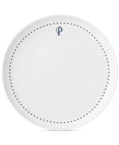 Shop Lenox Navy Dots Monogram Dinner Plate