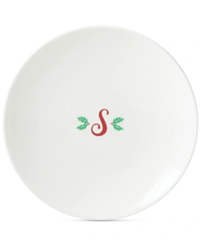 Shop Lenox Holiday Leaf Monogram Accent Plate In S