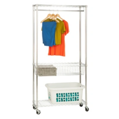 Shop Honey Can Do Rolling Laundry Station With Shelves In Chrome