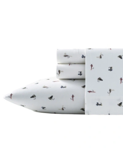 Eddie Bauer Cascade Camping Twin Sheet Set Bedding In Fishing Flies