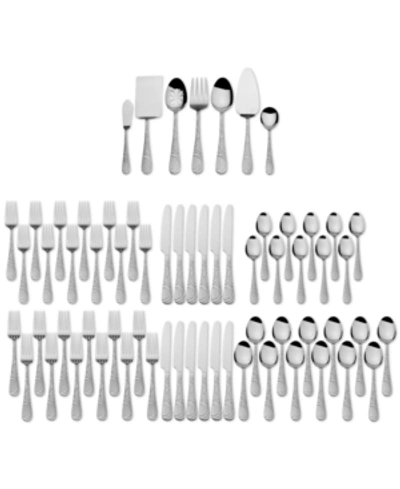 Shop International Silver 18/0 Stainless Steel 67-pc. Garland Frost Flatware & Hostess Set, Created For Macy's In Grey Group