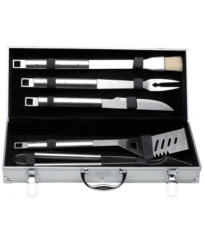 Berghoff Cubo 6pc Stainless Steel Bbq Set With Case In Stainless Steel