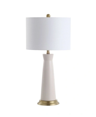 Shop Jonathan Y Hartley 29" Ceramic Column Led Table Lamp In Pink