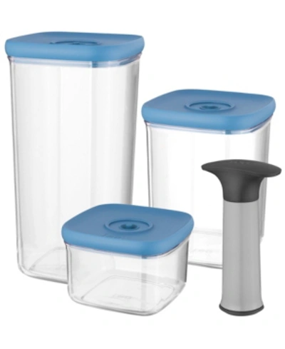 Shop Berghoff Leo Collection 4-pc. Vacuum Food Storage Set In Blue