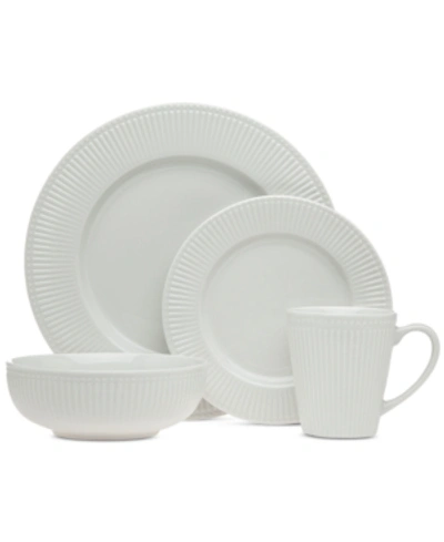 Shop Godinger Closeout!  Republique 16-pc. White Embossed Dinnerware Set, Service For 4