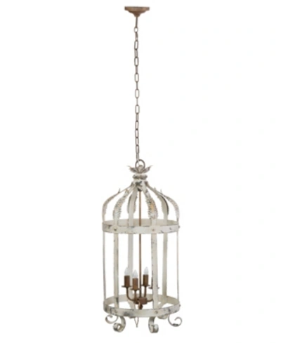 Shop Ab Home Imre 4-light Bird Caged Inspired Metal Chandelier In White