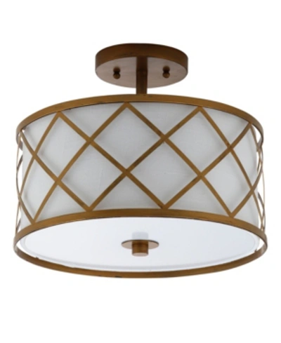 Shop Jonathan Y Elizabeth Metal Led Flush Mount In Gold