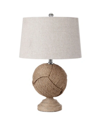 Shop Jonathan Y Monkey's Fist Knotted Rope Led Table Lamp In Brown
