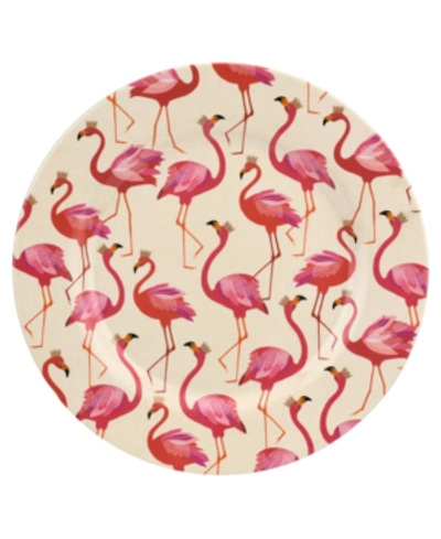 Shop Portmeirion Sara Miller Flamingo Melamine 11" Dinner Plates, Set Of 4 In Pink