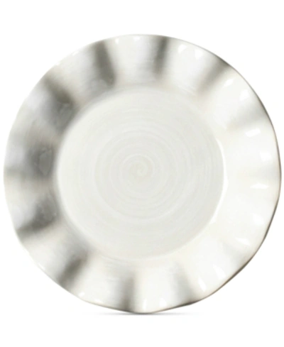 Coton Colors By Laura Johnson Signature Ruffle Round White Salad Plate In White