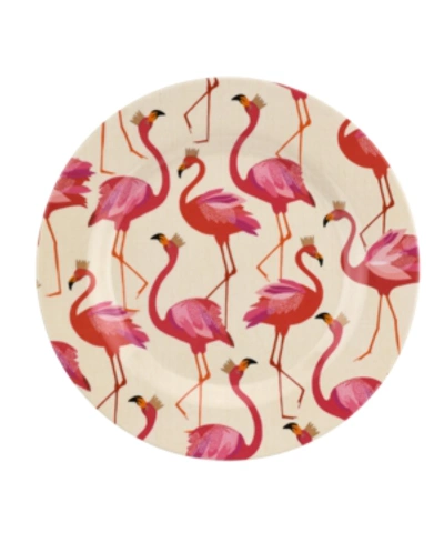 Shop Portmeirion Sara Miller Flamingo Melamine 8" Salad Plates, Set Of 4 In Pink