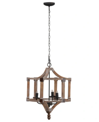 Shop Ab Home Andreas Wood And Iron Round Chandelier In Brown