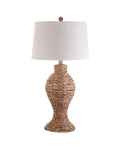 Shop Jonathan Y Elicia Seagrass Weave Led Table Lamp In Brown