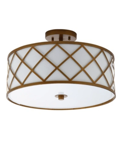 Shop Jonathan Y Elizabeth Metal Led Flush Mount In Gold