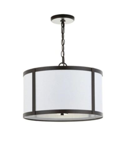 Jonathan Y Thatcher Metal Led Pendant Light In Black
