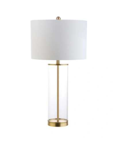 Jonathan Y Collins Glass Led Table Lamp In Clchrome