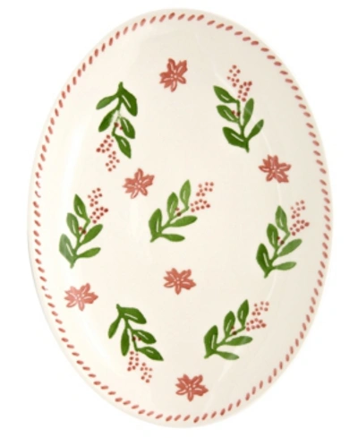 Shop Euro Ceramica Natal Medium Oval Platter In Multicolor