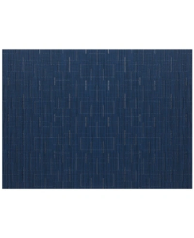 Shop Chilewich Bamboo Woven Vinyl Placemat 14" X 19" In Lapis