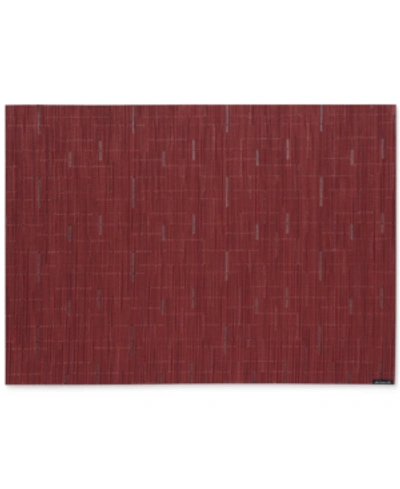 Shop Chilewich Bamboo Woven Vinyl Placemat 14" X 19" In Cranberry