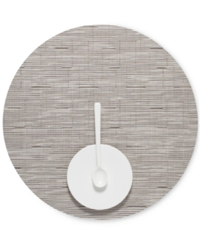 Chilewich Bamboo 15" Round Placemat In Chalk