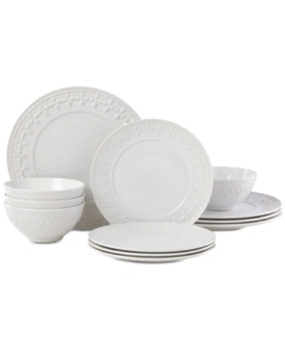 Shop Lenox Chelse Muse Fleur 12-pc. Dinnerware Set, Service For 4 In White