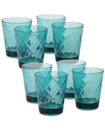 Shop Certified International Teal Diamond Acrylic 8-pc. Double Old Fashioned Glass Set