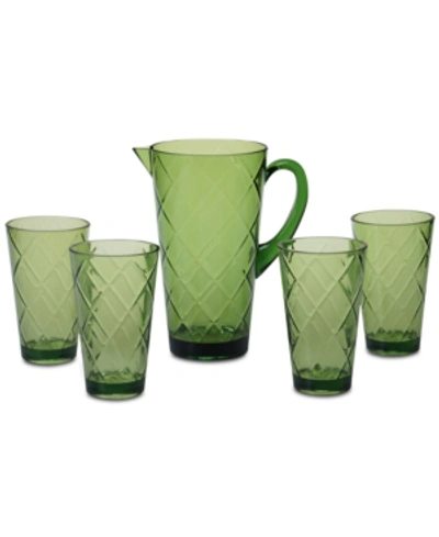 Shop Certified International Green Diamond Acrylic 5-pc. Drinkware Set