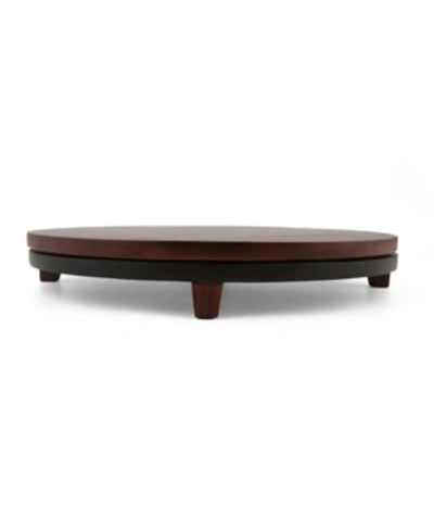 Shop Thirstystone Closeout!  Footed Acacia Wood Lazy Susan In Dark Brown