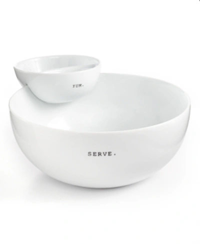 Shop The Cellar Whiteware Words Chip And Dip Set, Created For Macy's
