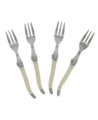 French Home Laguiole Cake Forks, Set Of 4 In Ivory