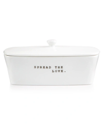 Shop The Cellar Whiteware Words Collection Spread The Love Covered Dish, Created For Macy's