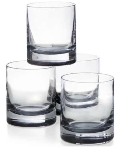 Shop Hotel Collection Double Old Fashioned Glasses With Gray Accent, Set Of 4, Created For Macy's